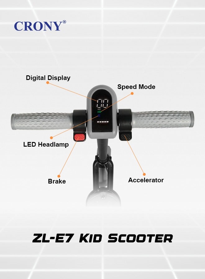 ZL-E7 kids Electric Scooter LED Headlamps Bluetooth Connectivity resistant anti slip rubber Vacum tire 7kg Aluminum Alloy Frame Material load 60kg E Scooter Foldable skateboard E-Bike Brushless