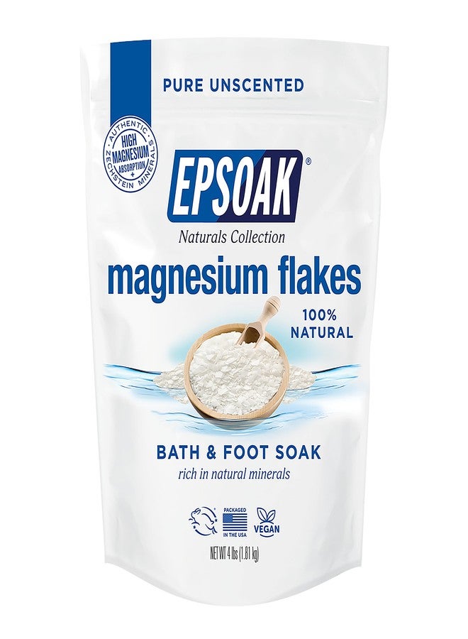 Epsoak Magnesium Flakes 4 lb. Magnesium Sulfate USP. Resealable Epsom Salt Bag Unscented, Made in The USA, Cruelty-Free Certified - Image 1