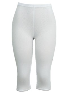 City Rose 3- Pieces Women's Perforated Cotton Bermuda White  - Image 2