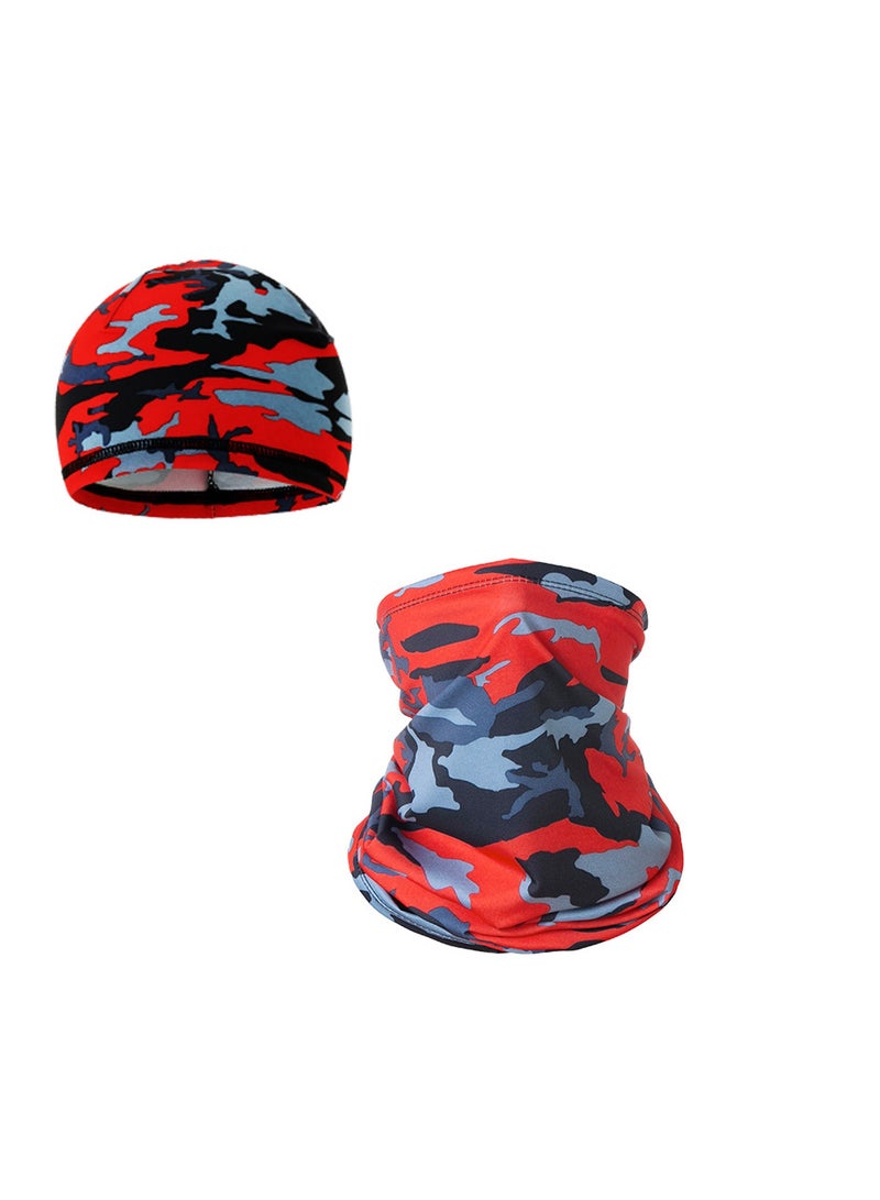 Generic 1 Set UV Protection Neck Gaiter Face Cover Cooling Arm Sleeve Skull Cap Helmet Liner for Women Men  - Image 3