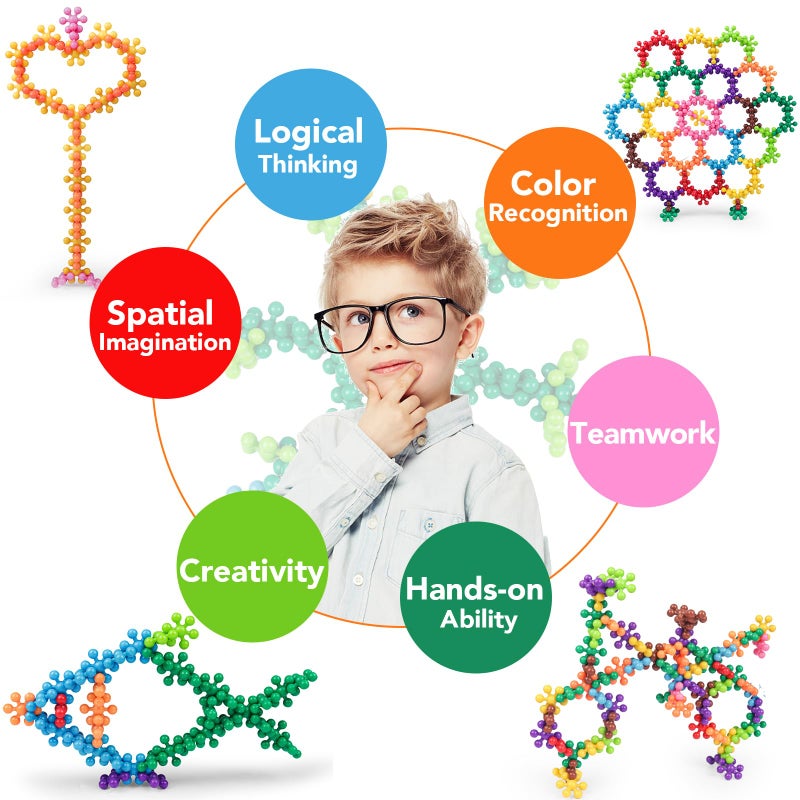 NEOACT 200PCS Building Blocks Kids Educational Building Toys Interlocking Plastic Connect Block Manipulatives for Preschool Kids Aged 3+, Creativity Kid Toy Classroom Kindergarten Toys - Image 4