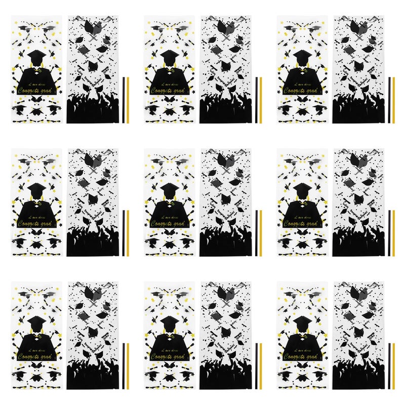 Graduation Cookie Bags 200pcs Food Grade Plastic with Twist Ties Random Color - Image 2