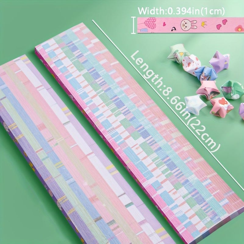 540 Sheets Printed Star Origami Paper Rabbit Heart Clover Floral DIY Crafts - Image 2