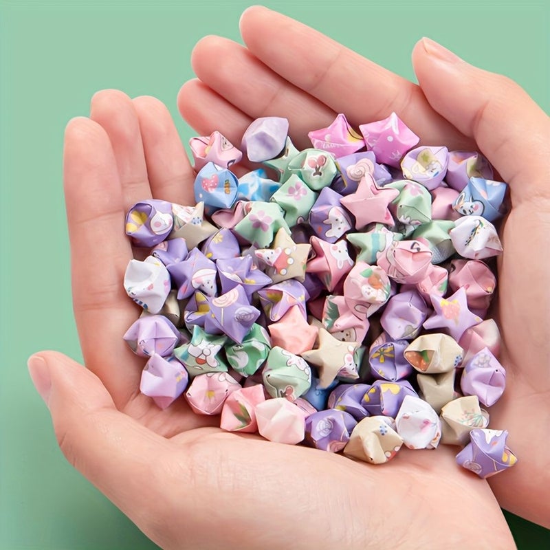 540 Sheets Printed Star Origami Paper Rabbit Heart Clover Floral DIY Crafts - Image 4