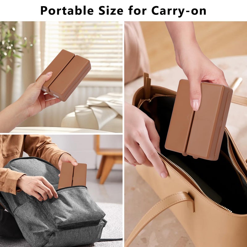 FYY Daily Pill Organizer,2 Pcs 7 Compartments Portable Pill Case Travel Pill Organizer,[Folding Design] Pill Box for Purse Pocket to Hold Vitamins,Cod Liver Oil,Supplements and Medication-Brown - Image 3