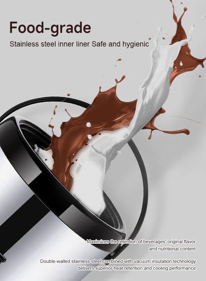 Stainless Steel Insulated Beverage Dispenser – Insulated Thermal Hot and Cold Beverage Dispenser with Spigot for Hot Tea & Coffee, Cold Milk, Water, Juice,Soup Family Party Cafe Buffet - Image 4
