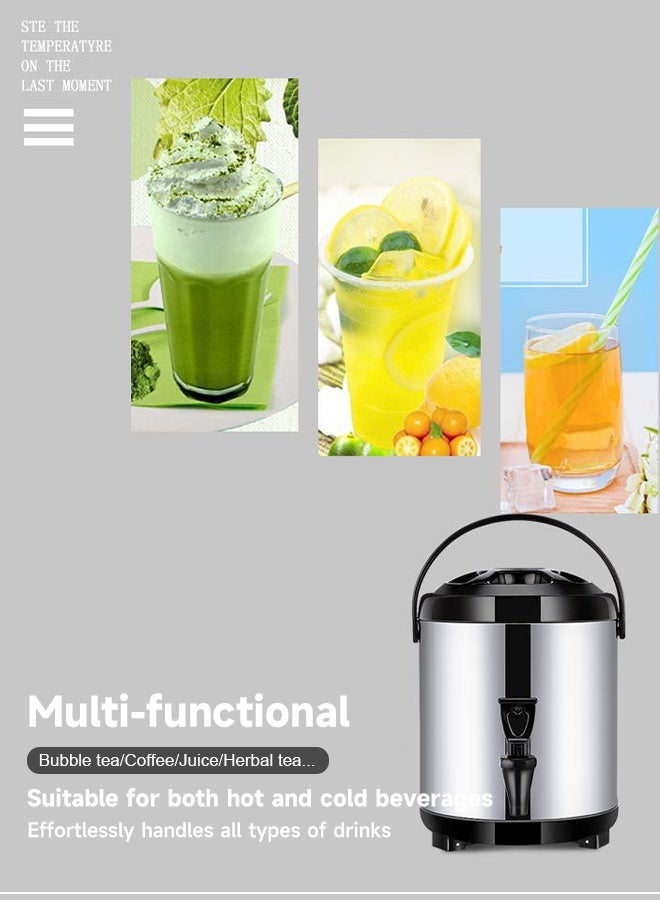 Stainless Steel Insulated Beverage Dispenser – Insulated Thermal Hot and Cold Beverage Dispenser with Spigot for Hot Tea & Coffee, Cold Milk, Water, Juice,Soup Family Party Cafe Buffet - Image 5