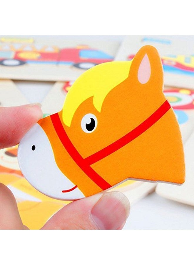 ماياترا ألغاز الصور المقطوعة الخشبية من ماياترا للأطفال الصغار، عبوة من 6 ألغاز بأنماط مختلفة في لوحة إطار (14.7 × 14.7 سم) (سيتم إرسال نمط عشوائي) - Image 4