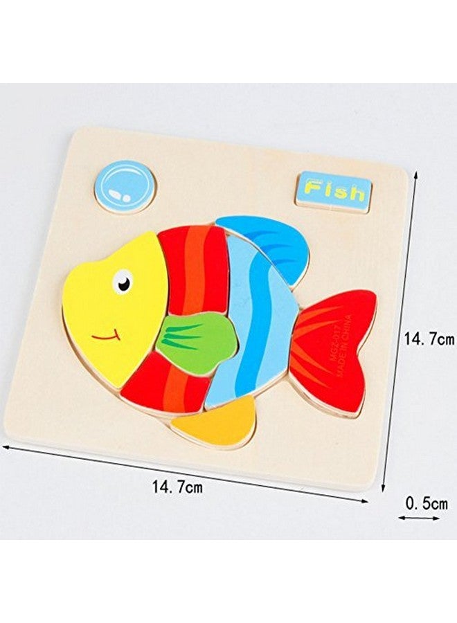 ماياترا ألغاز الصور المقطوعة الخشبية من ماياترا للأطفال الصغار، عبوة من 6 ألغاز بأنماط مختلفة في لوحة إطار (14.7 × 14.7 سم) (سيتم إرسال نمط عشوائي) - Image 2