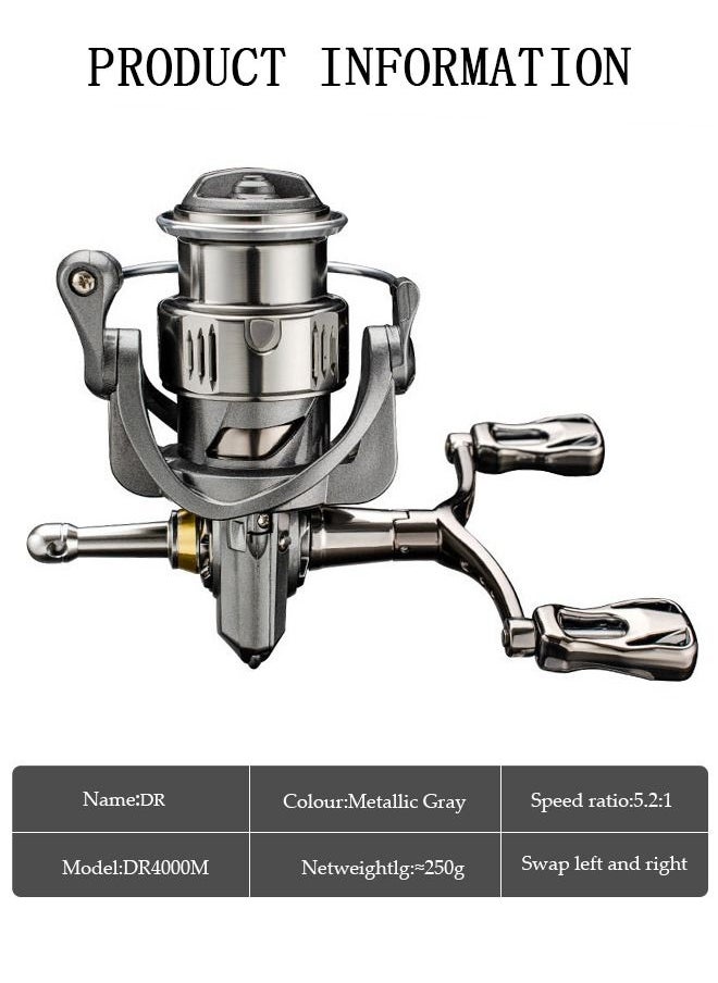 DUNISO Spinning Fishing Reel Build in Sound Tips Full Metal Wear Resistant Anti-Slip Wheel with Adjustable Double Rocker Arms For Seawater or Freshwater  - Image 4
