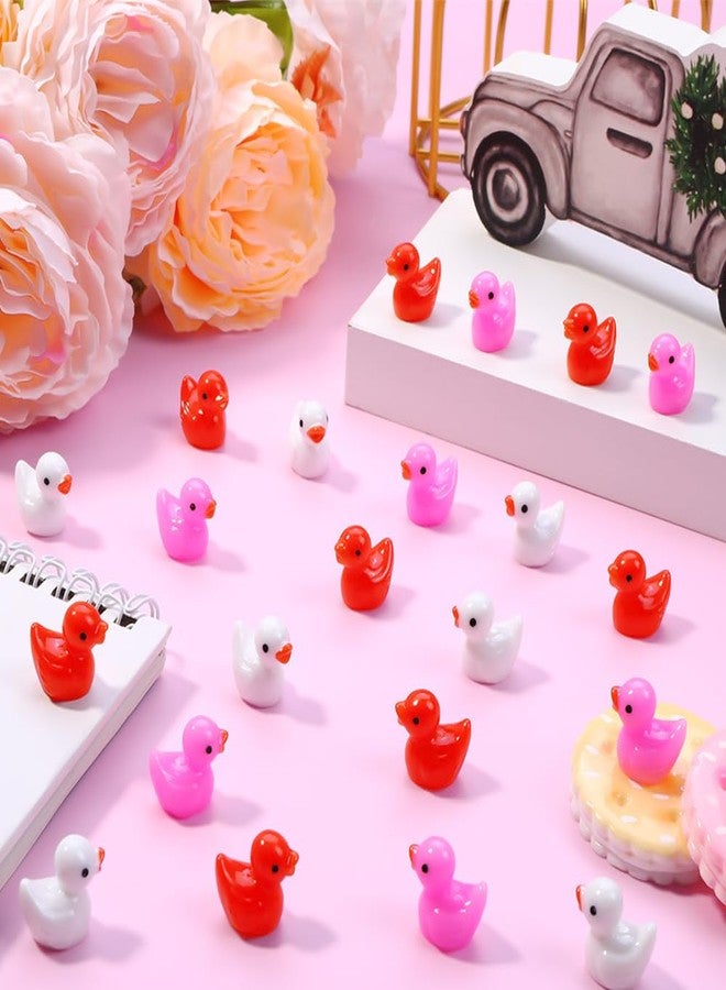 DULEFUN 150pcs Valentines Mini Resin Ducks, Valentine's Day Small Little Resin Ducks Bulk to Hide Tiny Miniature Ducks Figures for Dollhouse Micro Garden Landscape Decoration Craft Party Favors Toys - Image 4