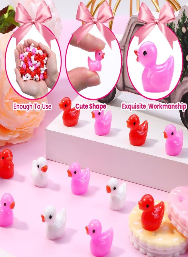 DULEFUN 150pcs Valentines Mini Resin Ducks, Valentine's Day Small Little Resin Ducks Bulk to Hide Tiny Miniature Ducks Figures for Dollhouse Micro Garden Landscape Decoration Craft Party Favors Toys - Image 5