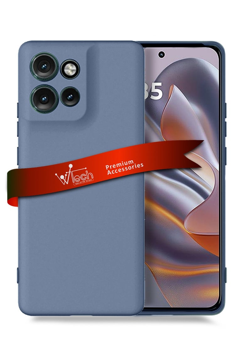 دبليو تيك غطاء الحماية موتورولا إدج 50 نيو 5 جي 2024 بريميوم سوفت ليكويد سيليكون - أزرق صخري - Image 1