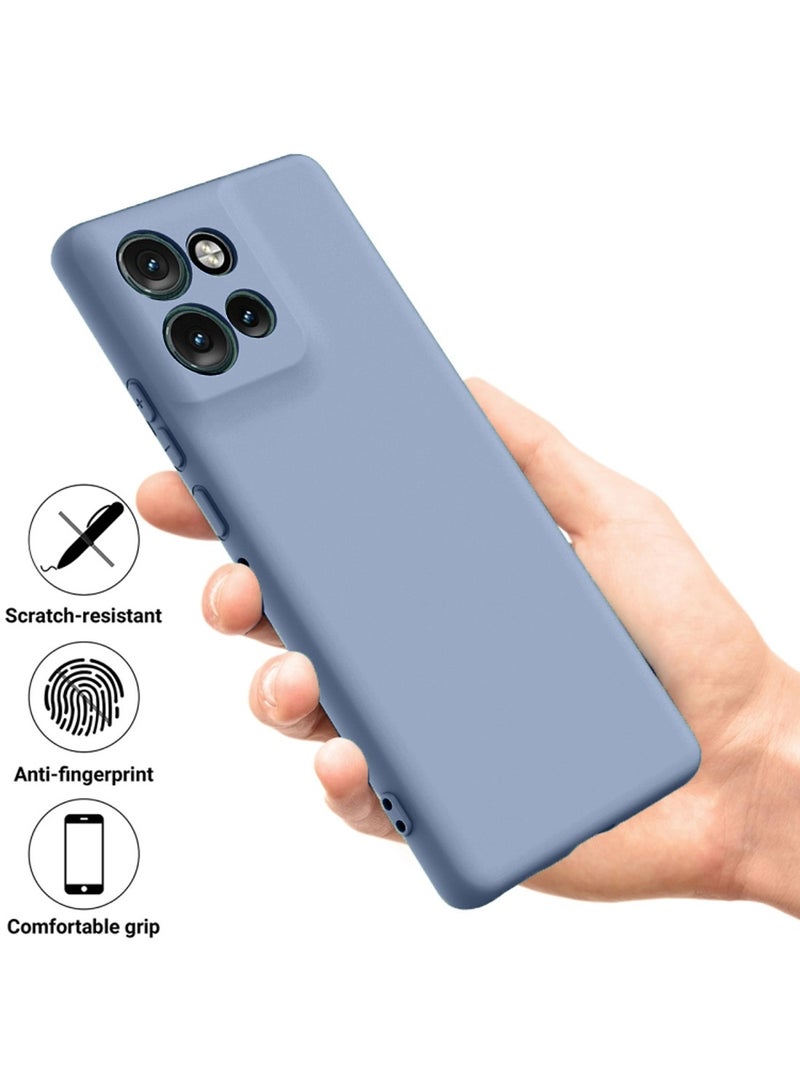 دبليو تيك غطاء الحماية موتورولا إدج 50 نيو 5 جي 2024 بريميوم سوفت ليكويد سيليكون - أزرق صخري - Image 2