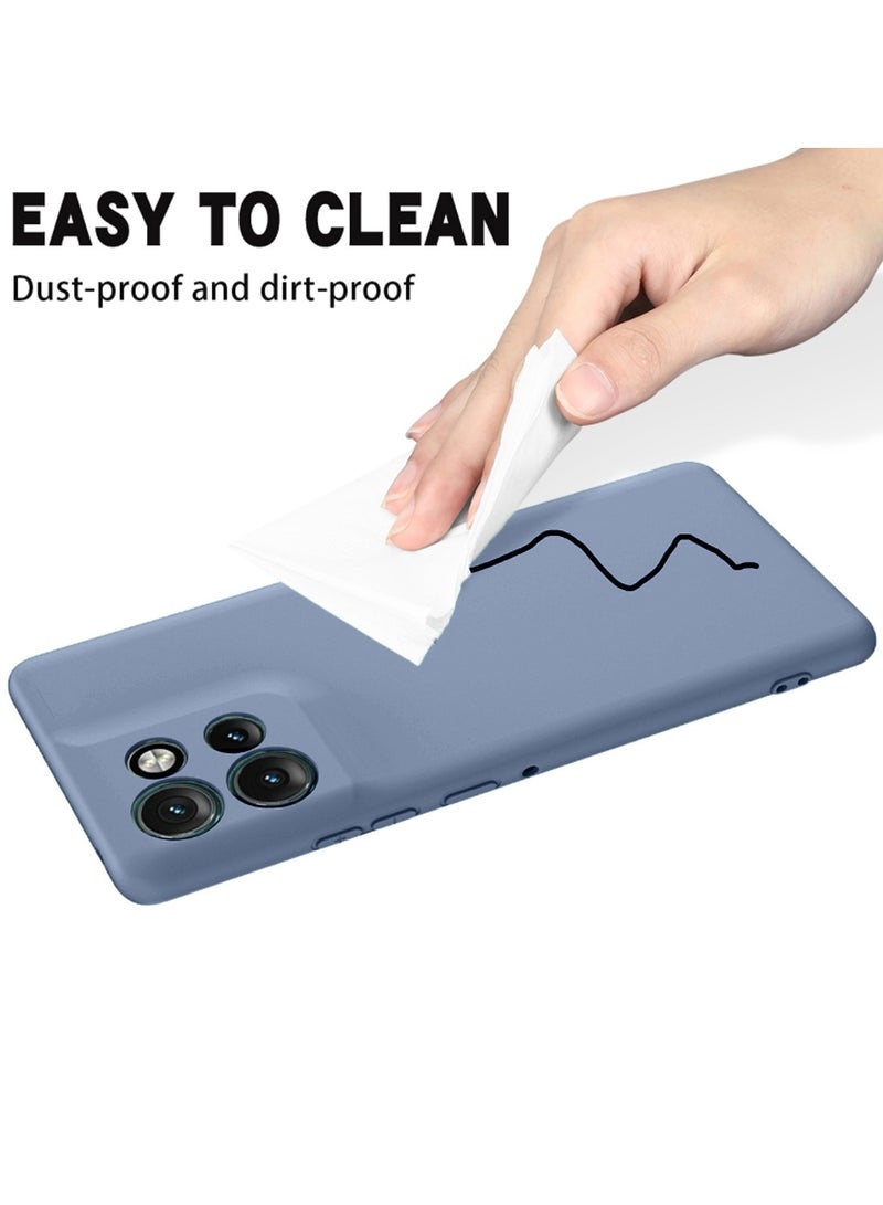 دبليو تيك غطاء الحماية موتورولا إدج 50 نيو 5 جي 2024 بريميوم سوفت ليكويد سيليكون - أزرق صخري - Image 4