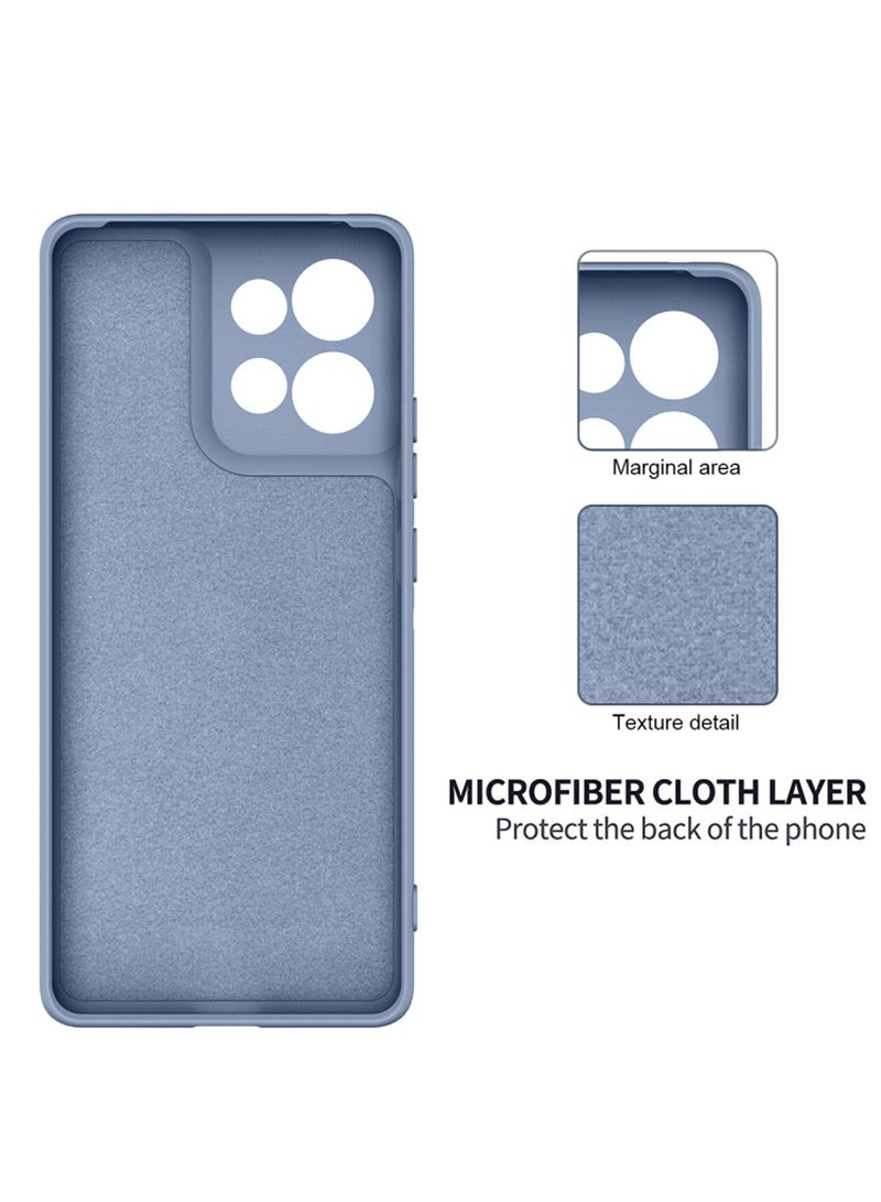 دبليو تيك غطاء الحماية موتورولا إدج 50 نيو 5 جي 2024 بريميوم سوفت ليكويد سيليكون - أزرق صخري - Image 5