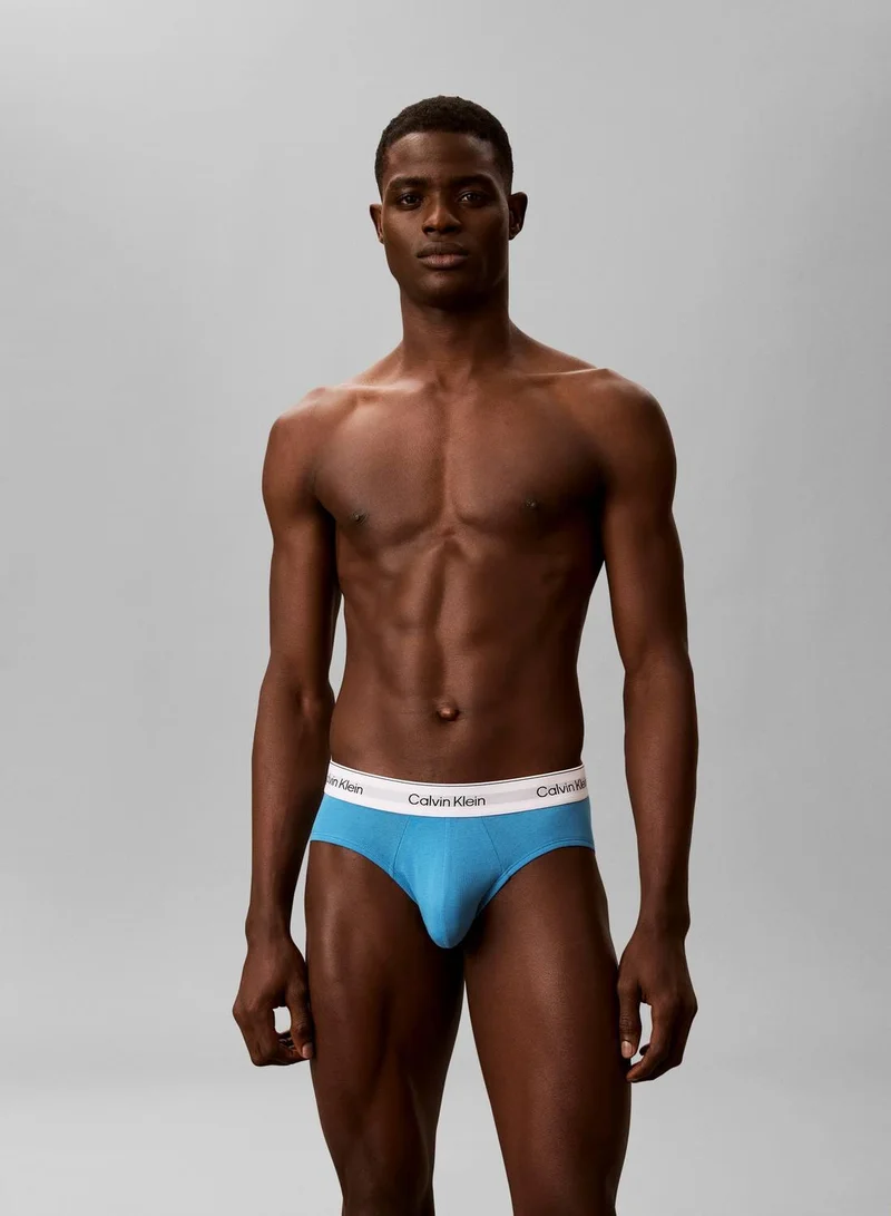 CALVIN KLEIN Misty Grey/ICON COTTON EMBLEM NIAGR 3 Pack Briefs - Icon Cotton Stretch for Men | Best Price UAE