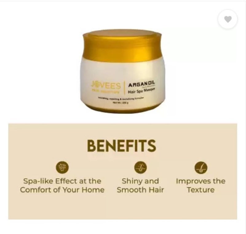 Jovees ماسك شعر جوفيز بالأركان العشبي مع زيت الأركان المغربي وزيت الجوجوبا يمنح شعرًا لامعًا وناعمًا لجميع أنواع الشعر 400 جرام - Image 3