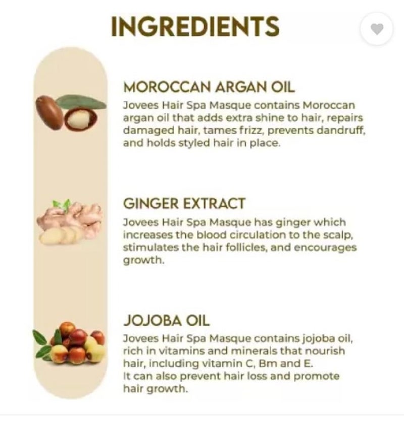Jovees ماسك شعر جوفيز بالأركان العشبي مع زيت الأركان المغربي وزيت الجوجوبا يمنح شعرًا لامعًا وناعمًا لجميع أنواع الشعر 400 جرام - Image 4