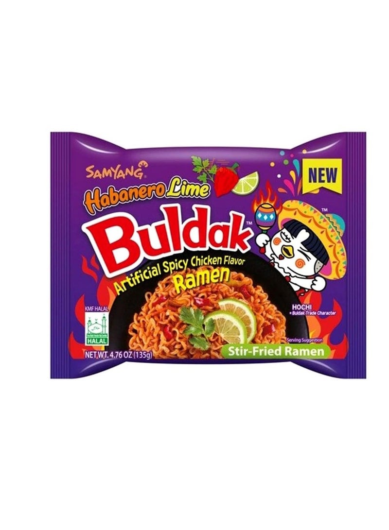 Samyang Hot Chicken Flavor Ramen Habanero Lime Noodles 3*140g - Image 2