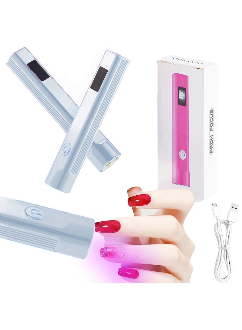 Handheld One-line Nail Lamp with Electric Storage Gel Polished Nail Mini Handheld Nail Dryer LED Display Three-speed Adjustment Mini Rechargeable UV Nail Lamp Perfect Gift for Girls - Image 1