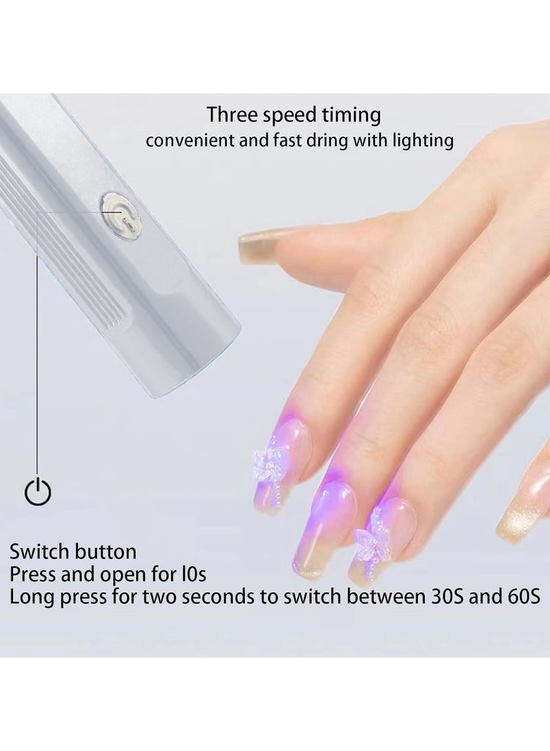 Handheld One-line Nail Lamp with Electric Storage Gel Polished Nail Mini Handheld Nail Dryer LED Display Three-speed Adjustment Mini Rechargeable UV Nail Lamp Perfect Gift for Girls - Image 2