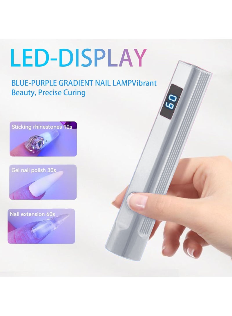 Handheld One-line Nail Lamp with Electric Storage Gel Polished Nail Mini Handheld Nail Dryer LED Display Three-speed Adjustment Mini Rechargeable UV Nail Lamp Perfect Gift for Girls - Image 3