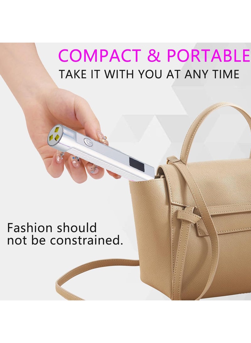 Handheld One-line Nail Lamp with Electric Storage Gel Polished Nail Mini Handheld Nail Dryer LED Display Three-speed Adjustment Mini Rechargeable UV Nail Lamp Perfect Gift for Girls - Image 5