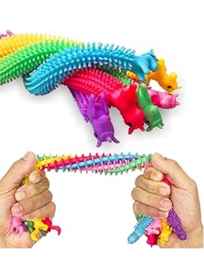 Jofan 6 Pack Unicorn Stretchy String Fidget Sensory Toys for Kids Boys Girls Toddlers with Autism Stress Relief Easter Basket Stuffers Party Favors Gifts