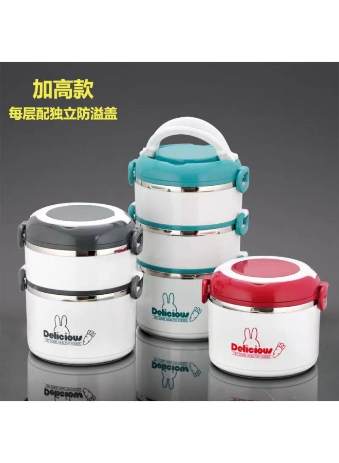 304 Stainless Steel Insulated Lunch Box Microwave Available Layer-by-layer With Lid Lunch Box Double-layer Three-layer Multi-layer Lunch Box