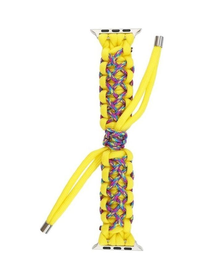 NIBEMINENT Ethnic Replacement Watchband for Apple Watch Series 1/2/3/4/5/6/7/SE 38/40/41mm Yellow  - Image 2