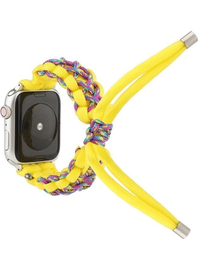 NIBEMINENT Ethnic Replacement Watchband for Apple Watch Series 1/2/3/4/5/6/7/SE 38/40/41mm Yellow  - Image 1