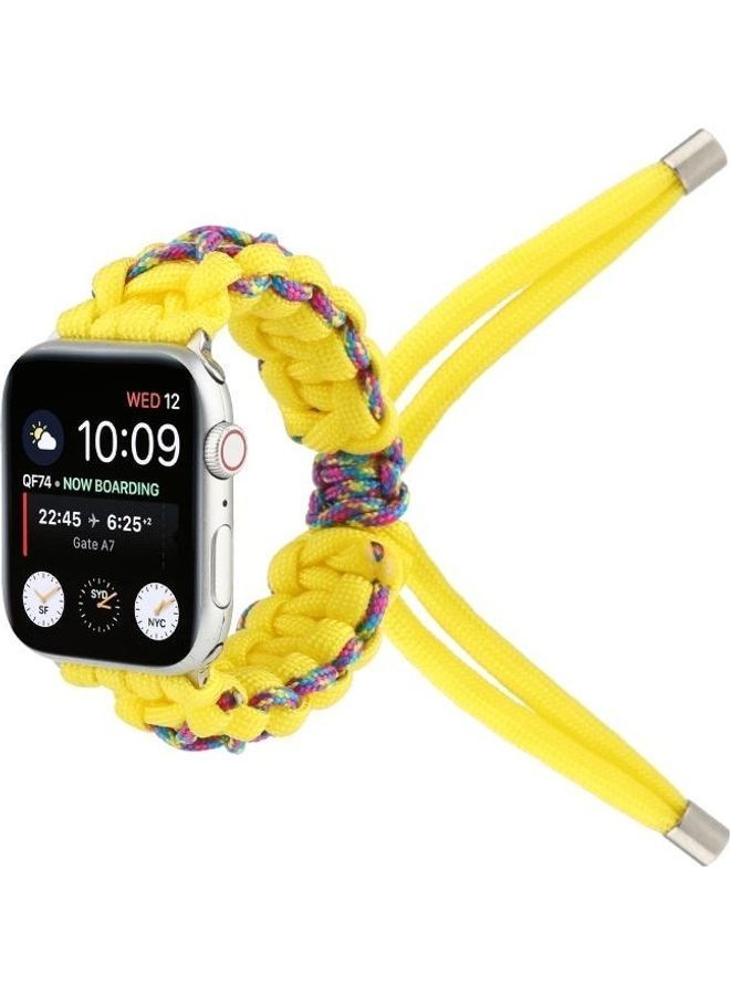 NIBEMINENT Ethnic Replacement Watchband for Apple Watch Series 1/2/3/4/5/6/7/SE 38/40/41mm Yellow  - Image 3