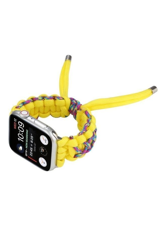 NIBEMINENT Ethnic Replacement Watchband for Apple Watch Series 1/2/3/4/5/6/7/SE 38/40/41mm Yellow  - Image 4