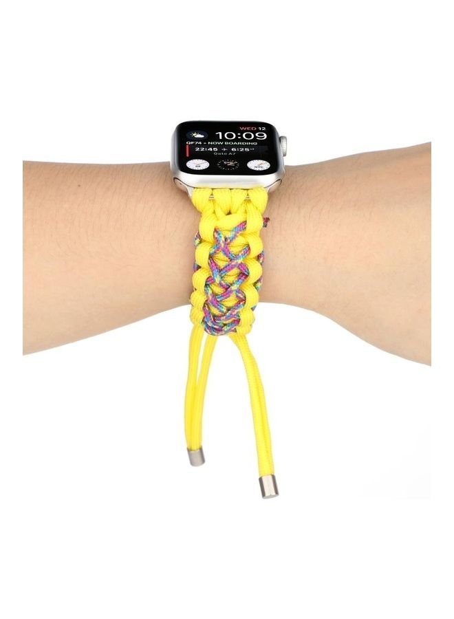 NIBEMINENT Ethnic Replacement Watchband for Apple Watch Series 1/2/3/4/5/6/7/SE 38/40/41mm Yellow  - Image 5