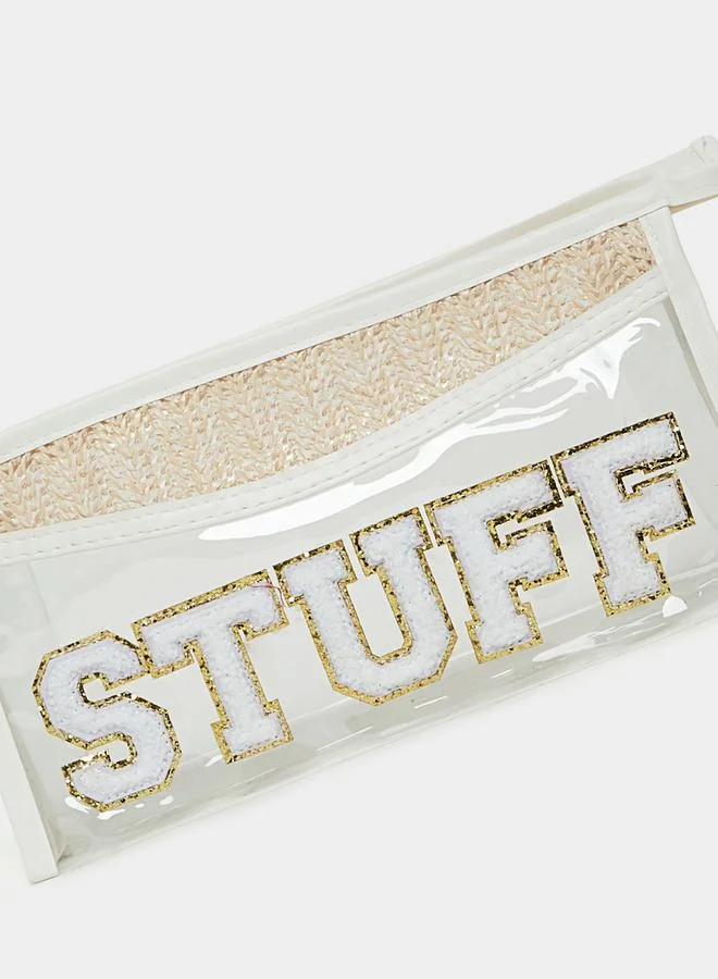 ستايلي Stuff Embroidered Transparent Washbag