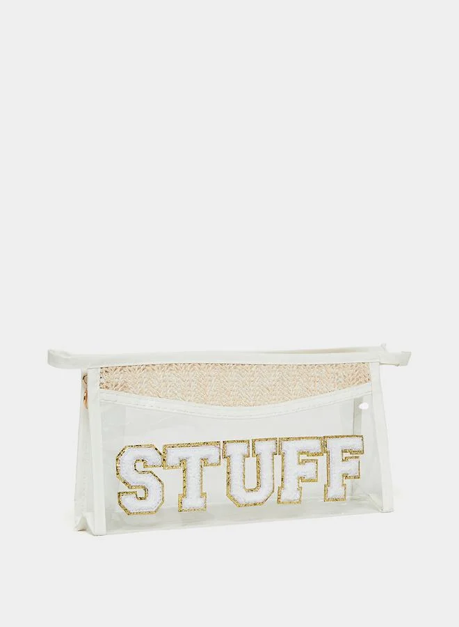 ستايلي Stuff Embroidered Transparent Washbag