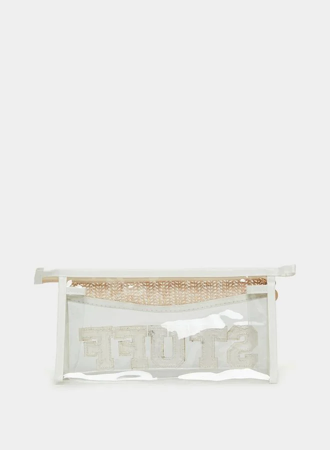 ستايلي Stuff Embroidered Transparent Washbag