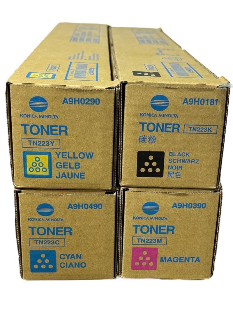 Konica-Minolta تونر بيز هاب TN-223 BCYM مجموعة كاملة عالية الإنتاجية / C226/C266/C256 - Image 2