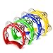 Flexzion Half Moon Musical Tambourine Set of 4 Red Yellow Blue Green Double Row Metal Jingles Hand Held Percussion Drum with Ergonomic Handle Grip - Image 3