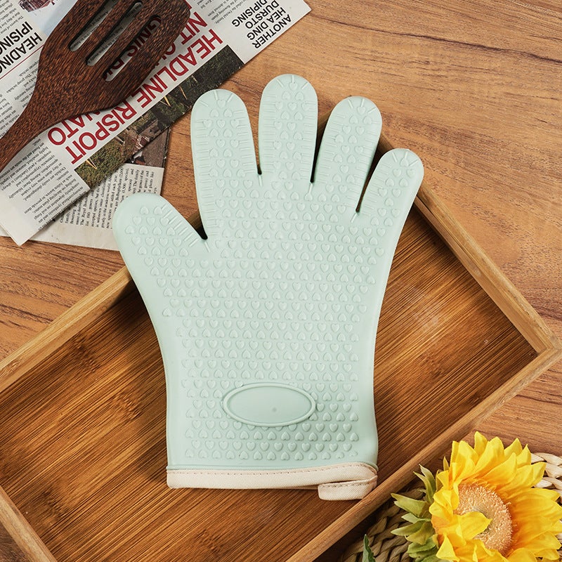 Thickened Cotton Microwave Baking Gloves light green 
