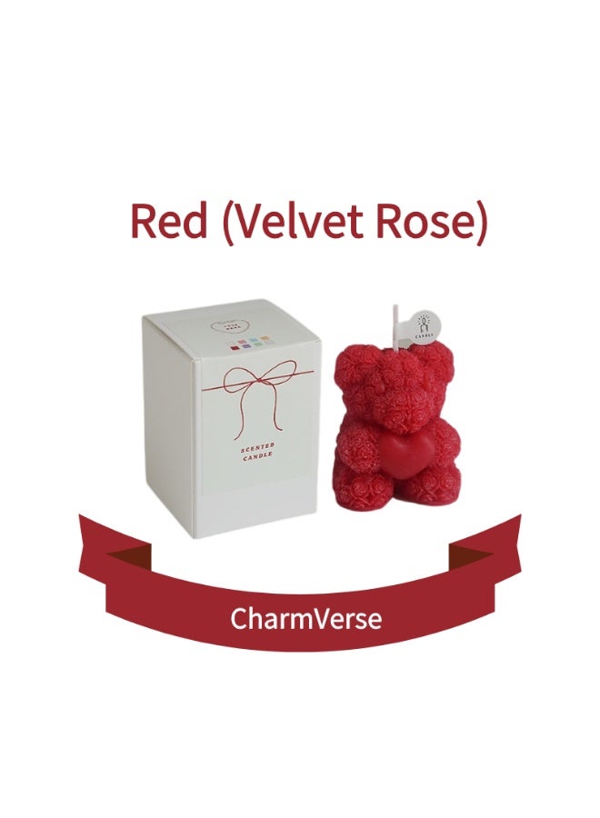 Bear Aromatherapy Candle | Exclusive Gift for UAE Festivals - Natural Essential Oil Fragrance, Eid al Fitr/Christmas/National Day Atmosphere Home Decor, Luxury Healing Aromatherapy Gift Box（red） - Image 2