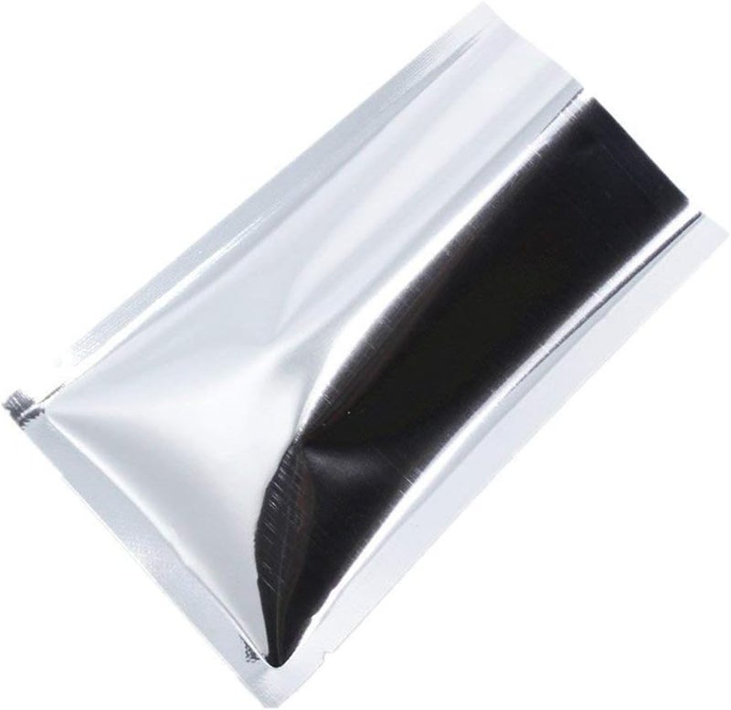 WACCOMT Pack 100pcs Mylar Bags Open Top Aluminum Foil Heat Seal Mylar Packaging Vacuum Pouches for Food Long Term Storage Heat Sealable Foil Flat Wraps (Silver, 7 x 10cm (2.8 x 3.9inch)) - Image 1
