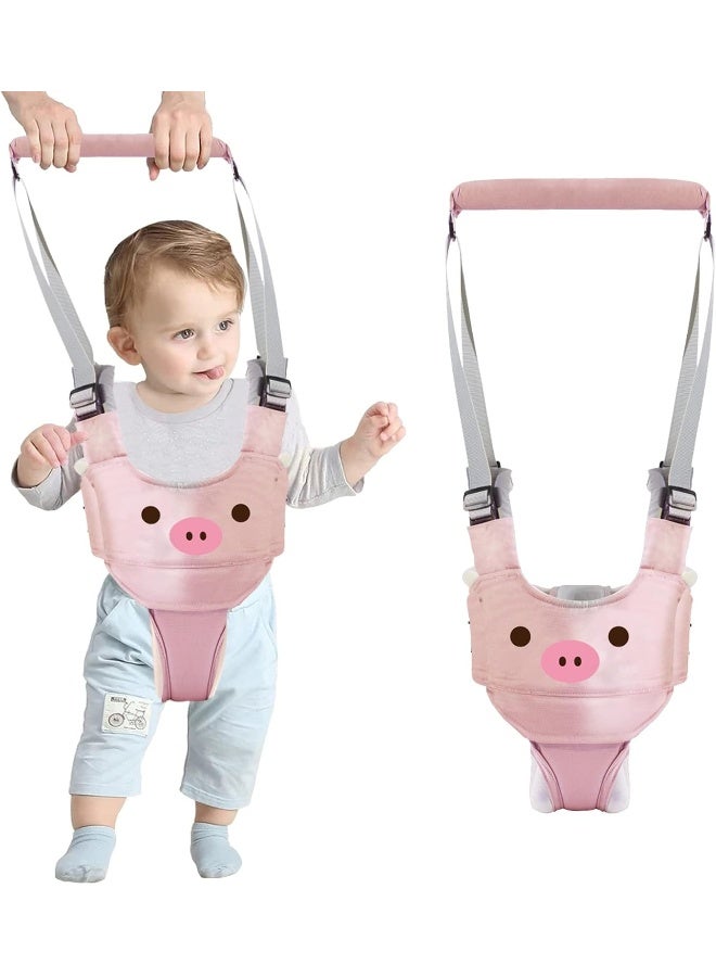 Ocanoiy Baby Walking Harness Handheld Baby Walker Assistant Belt Adjustable Toddler Infant Walker Safety Harnesses Standing Up Walking Learning Helper with Detachable Crotch for 9-24 Month (Pink Pig) - Image 1