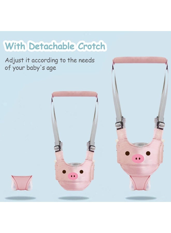 Ocanoiy Baby Walking Harness Handheld Baby Walker Assistant Belt Adjustable Toddler Infant Walker Safety Harnesses Standing Up Walking Learning Helper with Detachable Crotch for 9-24 Month (Pink Pig) - Image 3