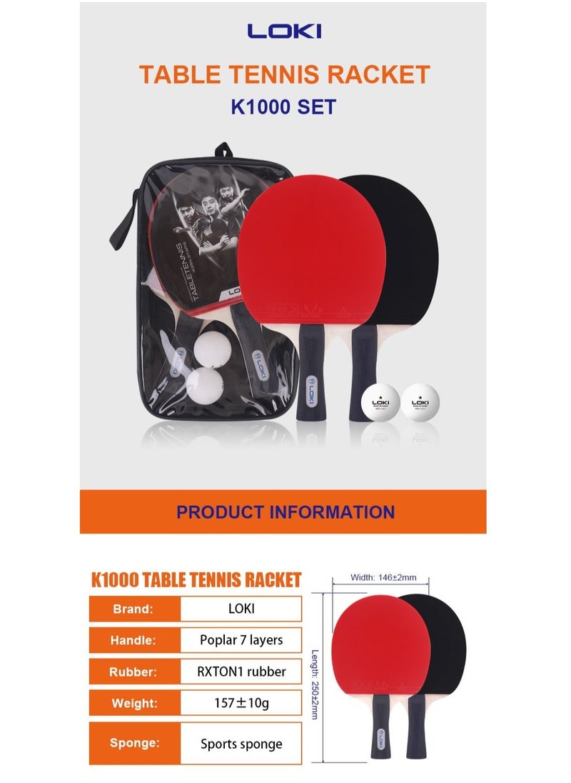 K1000 طقم تنس الطاولة مضارب بينج بونج مع 2 كرة - pzsku/Z3E55965B79AE0CBE7307Z/45/_/1692288015/f72416b9-1d46-4a17-9a78-bf90f3b4197c