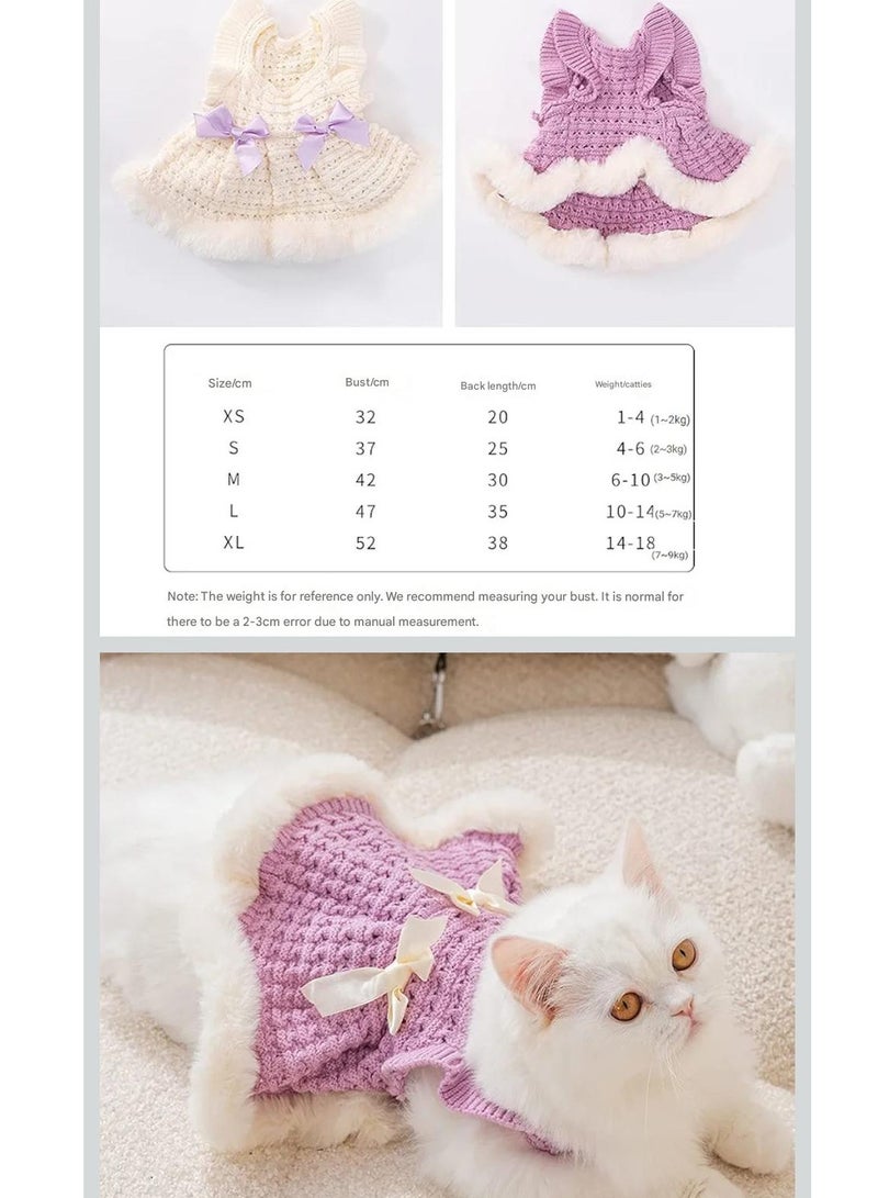 A.M Dog Clothes Sweater, Dress, Dog Clothes, Cat Clothes, Autumn and Winter, Cold Protection, Fleece Lined, Knit Sweater, Soft, Dog Clothes, Small Dogs, Medium Dogs, Cats, Commemorative Photography, Cosplay, Outing, Loungewear, Pet Clothes - Image 2
