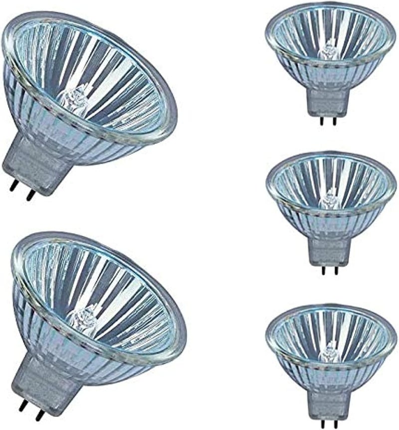 OSRAM Circular Dimmable Long Lasting Lifespan illumination Entrance, Kitchen, Restaurants Track & Recessed Halogen Bulb (Pack Of 5) - 12V 50W (MR16) - Yellow - Image 1