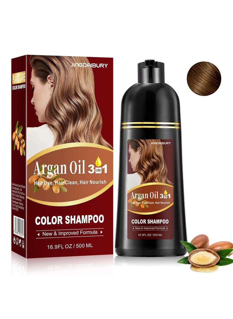 FVQUHVO - Fvquhvo Dark Coffee Hair Dye Shampoo for Gray Coverage Argan Oil Instant Hair Color Shampoo SemiPermanent Brown Hair Shampoo Long Lasting Brown Hair Dye Dark Coffee - Image 1