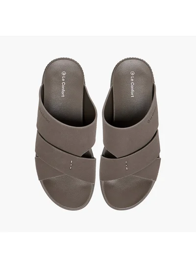 Le Confort Men Textured Slip On Cross-Strap Sandals